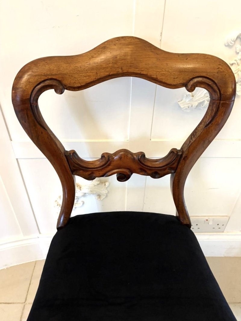 Antique Set of Six Quality Victorian Rosewood Balloon Back Dining Chairs